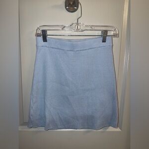 WILLOW & WIND Ribbed Square Neck Crop Long Sleeve Top and Skirt